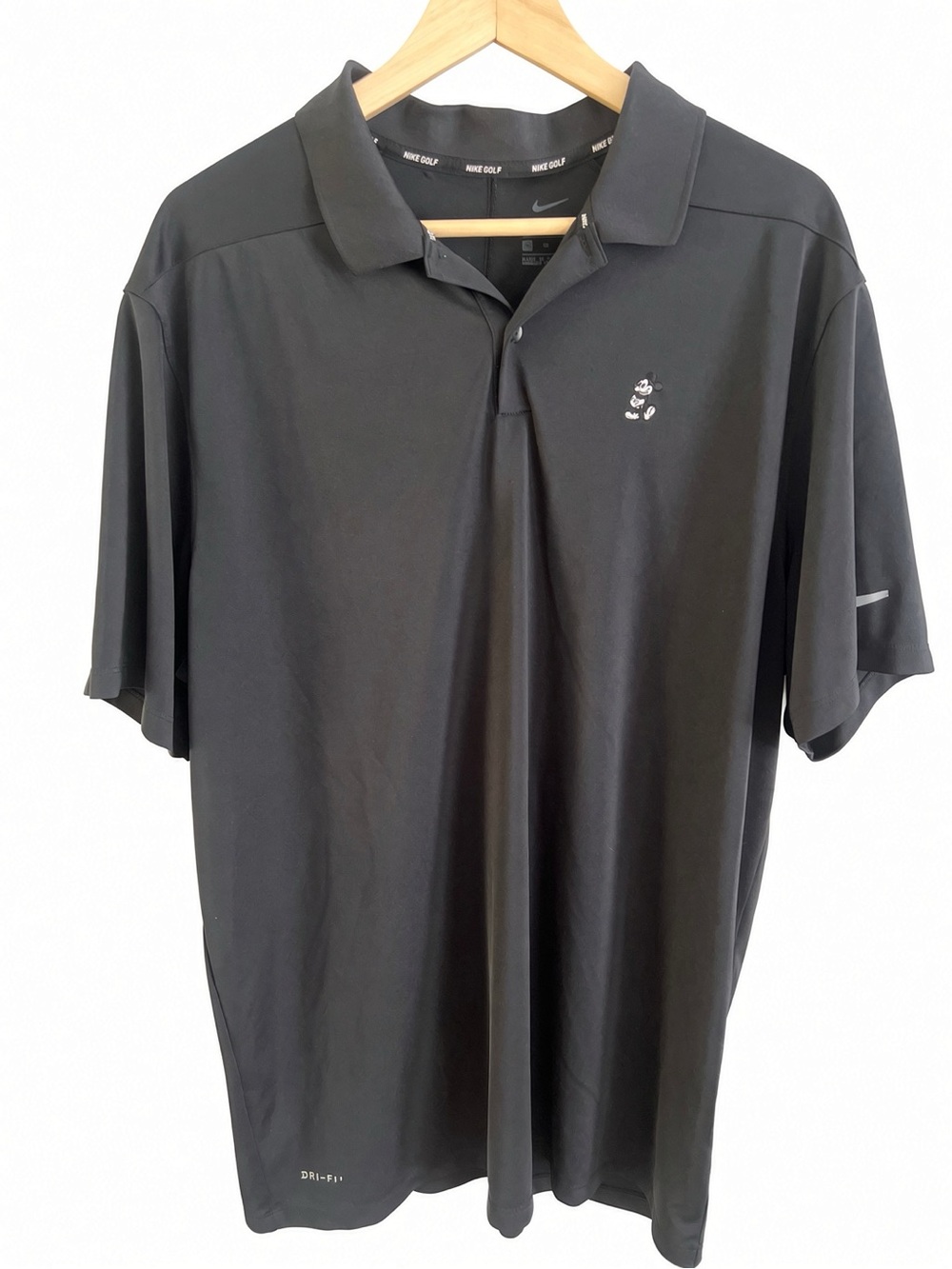 Nike Men's Black Golf Polo Shirt Disney Mickey Mouse Logo XL